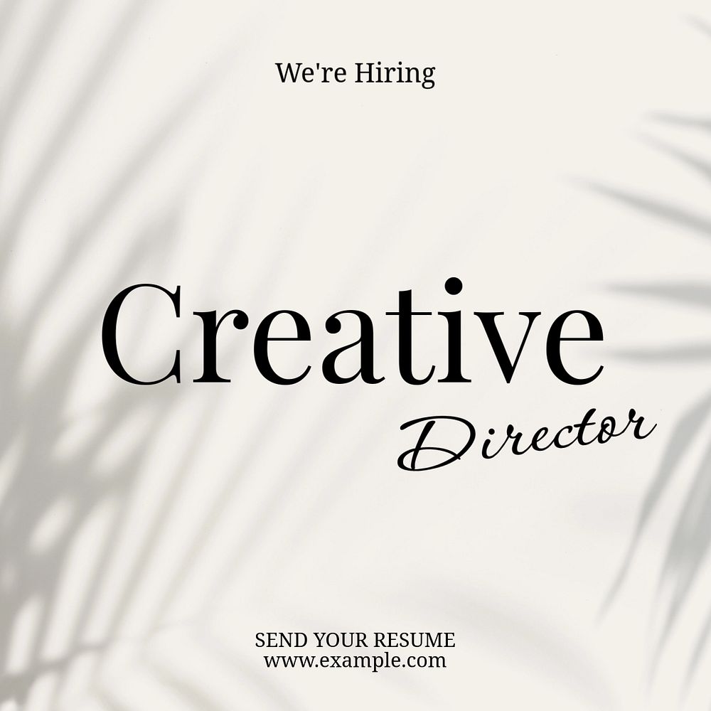 Creative director Instagram post template, editable text