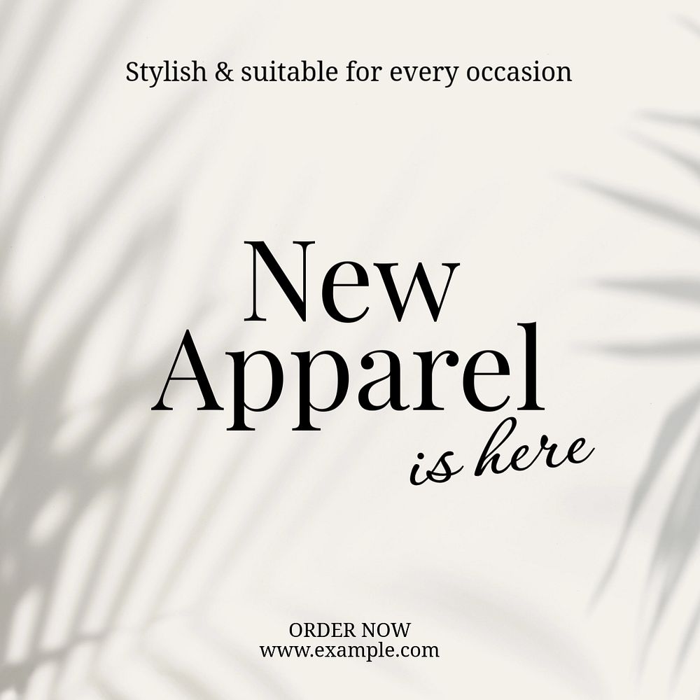 New apparel Instagram post template, editable text