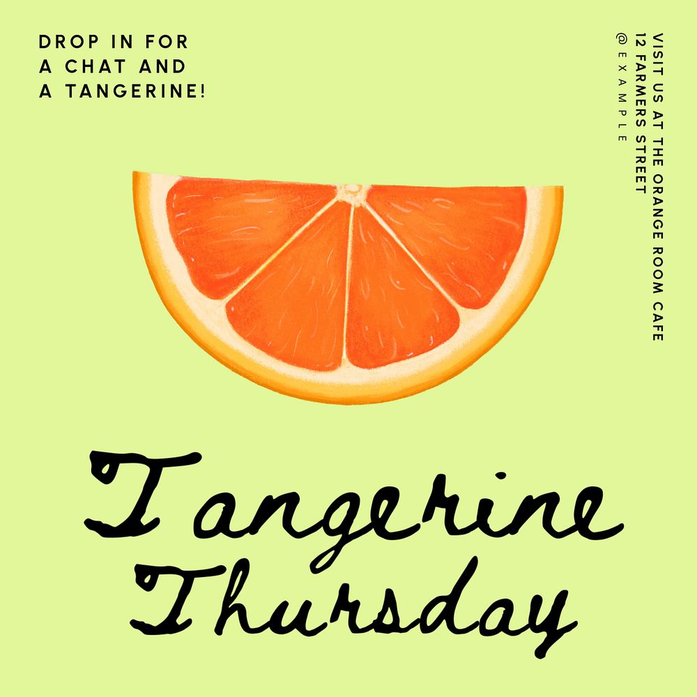 Tangerine Thursday Instagram post template, editable text