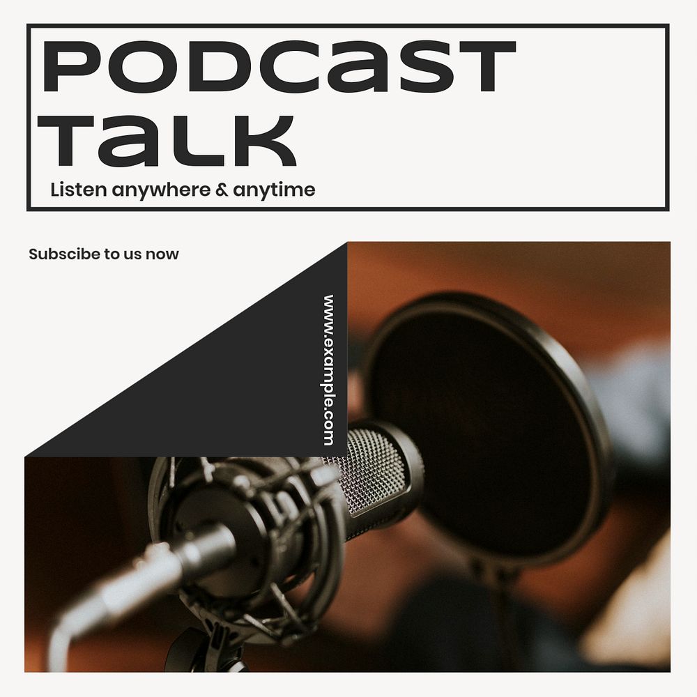 Podcast talk Instagram post template, editable text