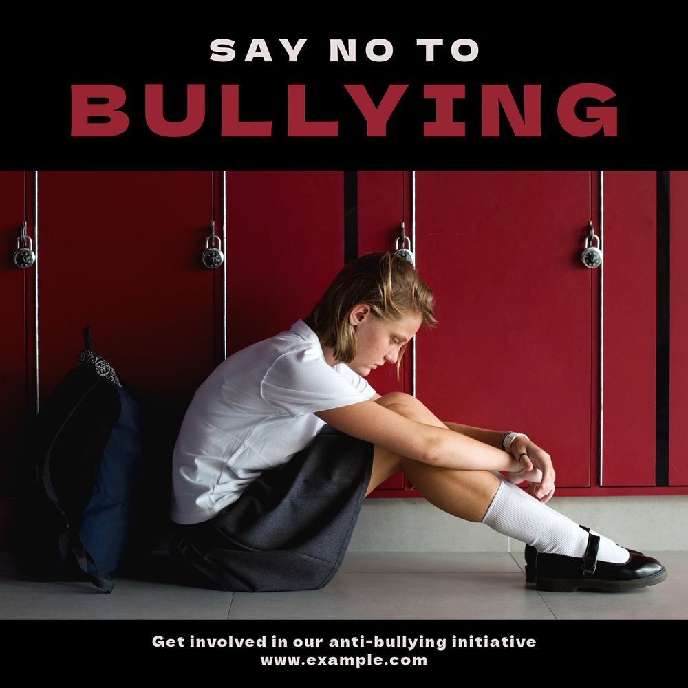 Anti-bullying Instagram post template, editable text