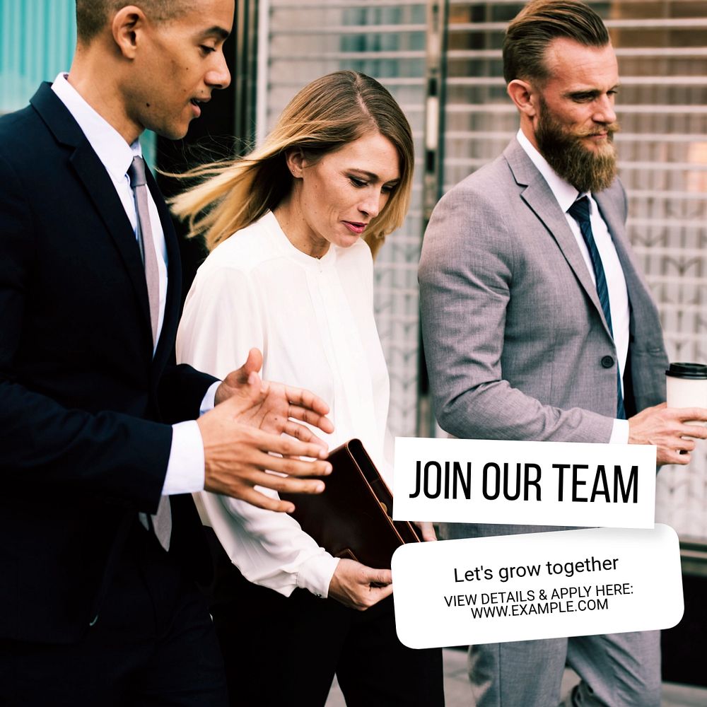 Join our team Instagram post template, editable text