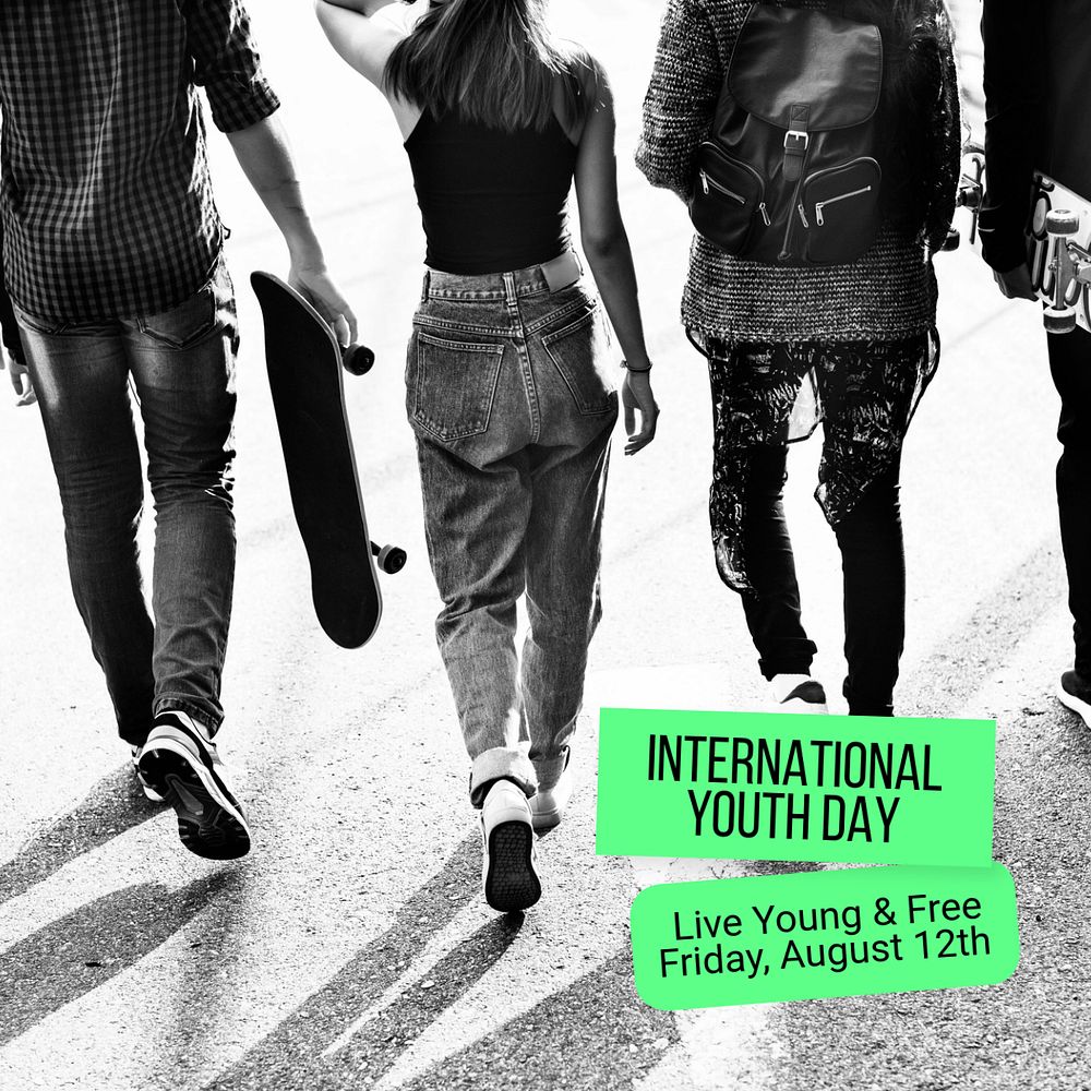 Youth day Instagram post template, editable text