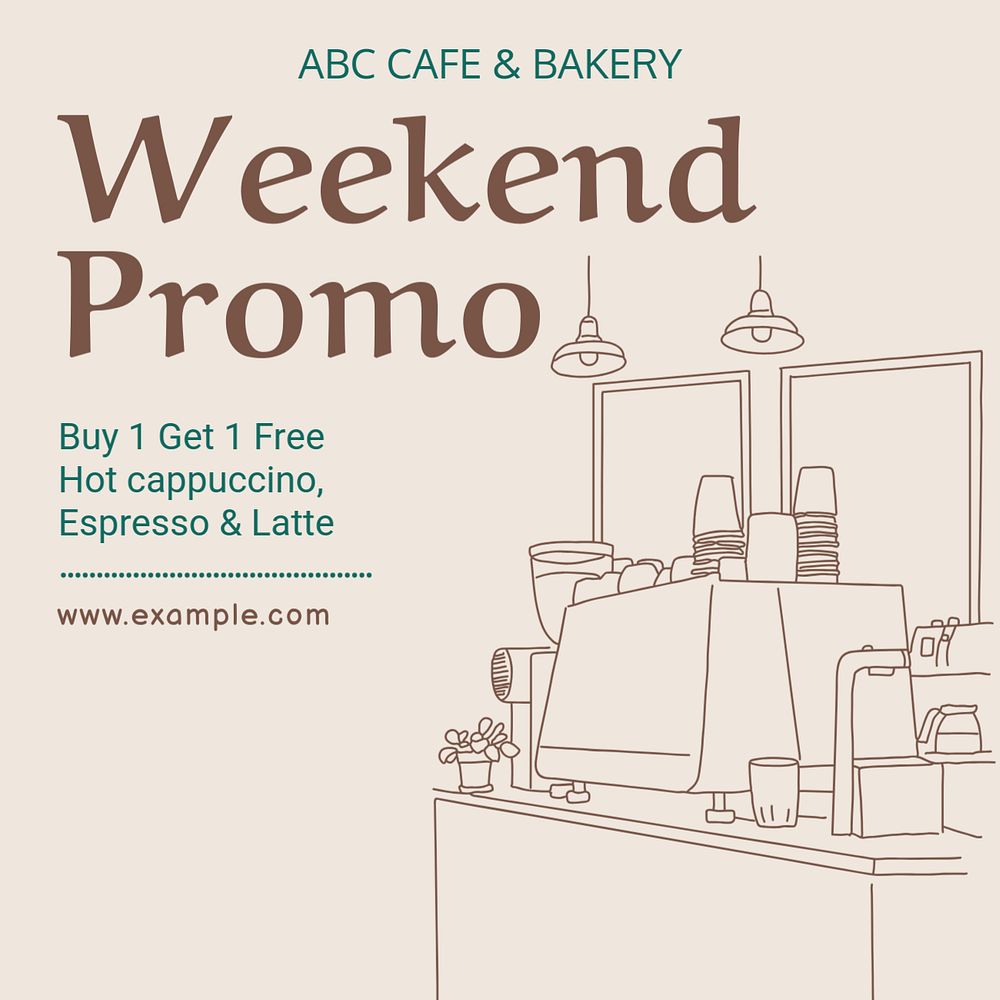 Weekend promotion Instagram post template, editable text