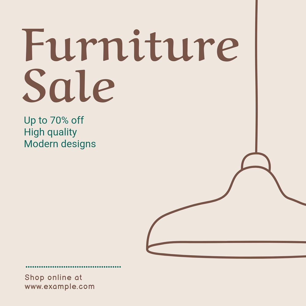 Furniture sale Instagram post template, editable text