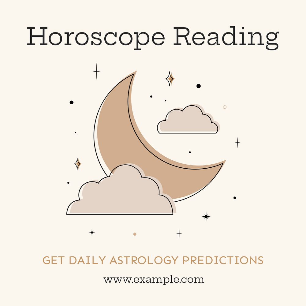 Horoscope Instagram post template, editable text