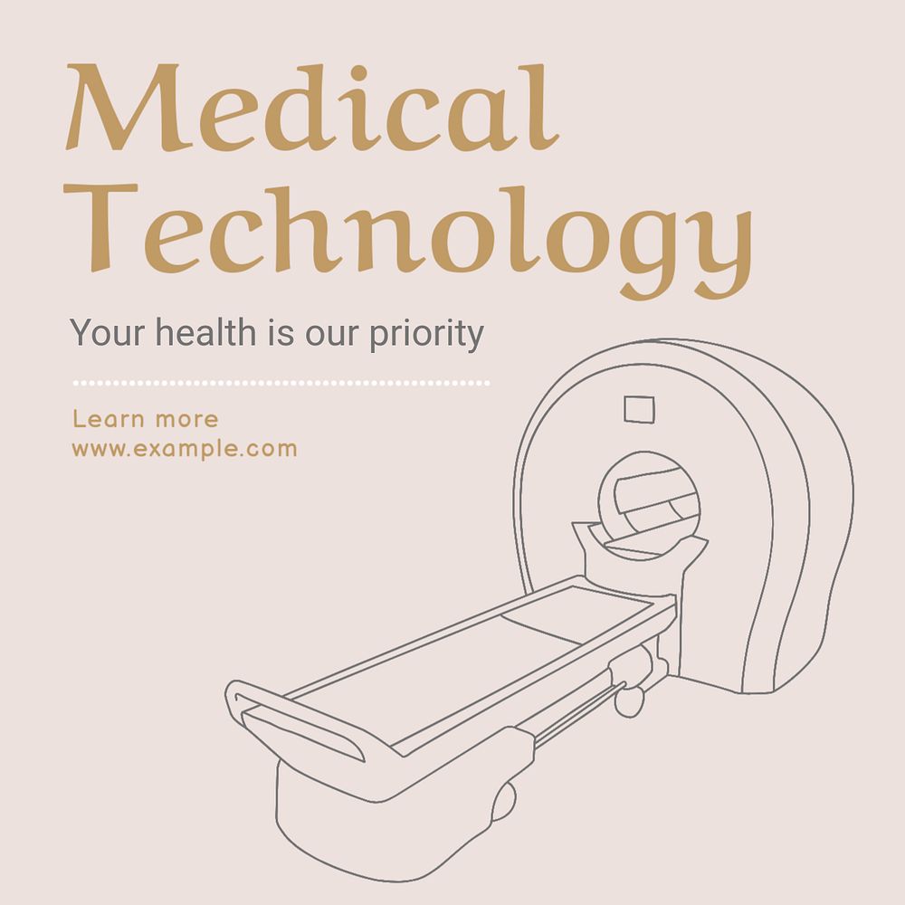 Medical technology Instagram post template, editable text