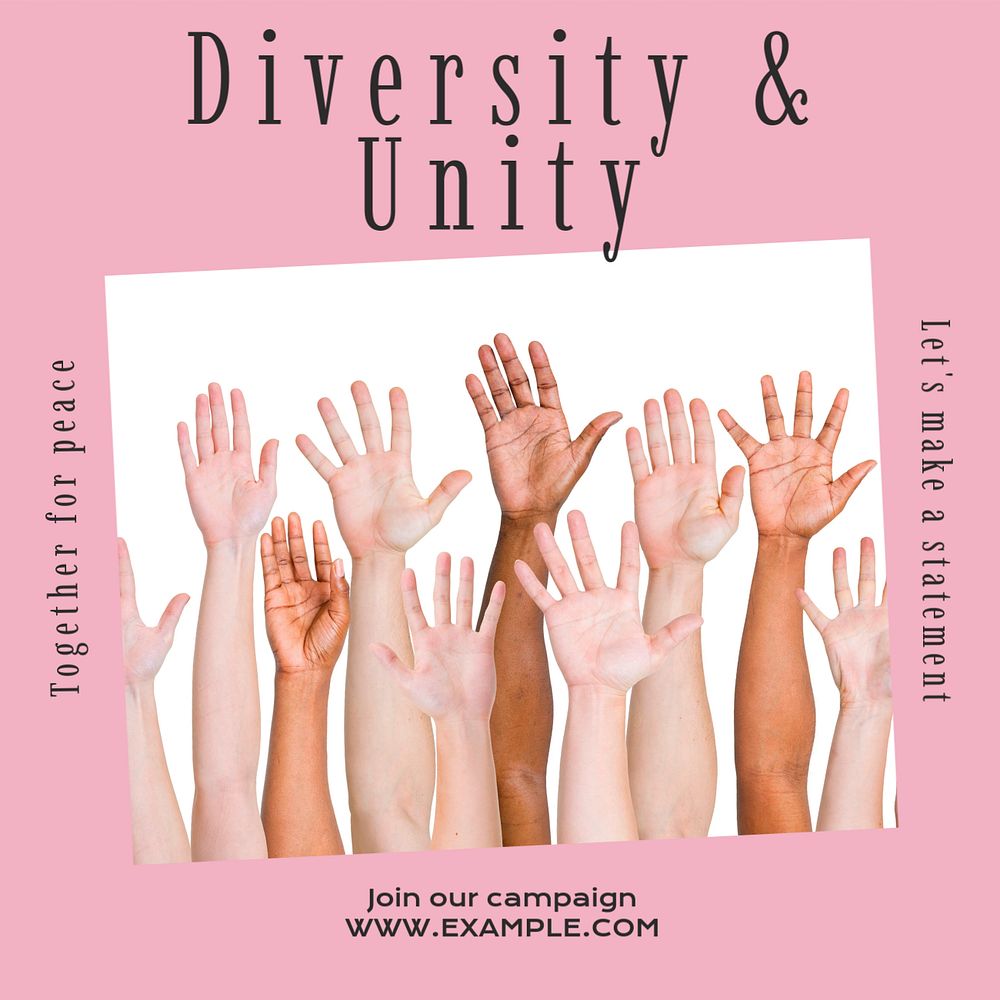 Diversity and unity Instagram post template, editable text