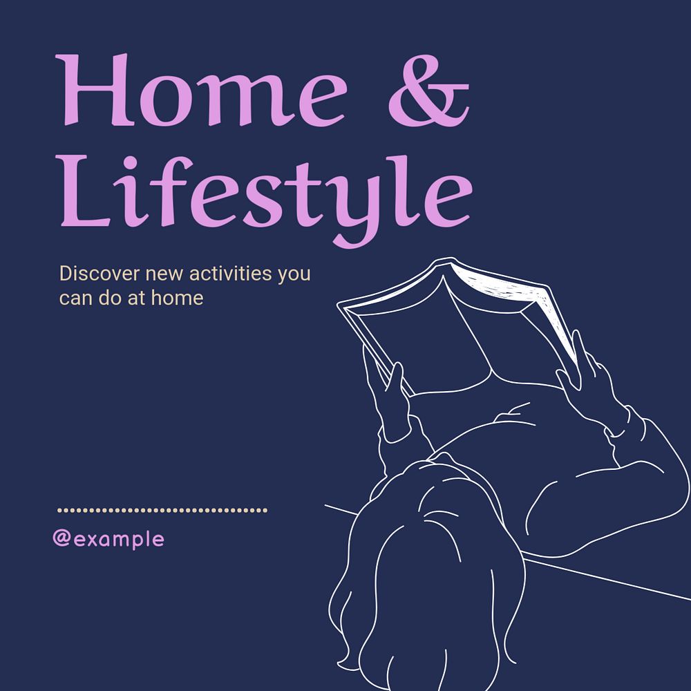 Home & lifestyle Instagram post template, editable text