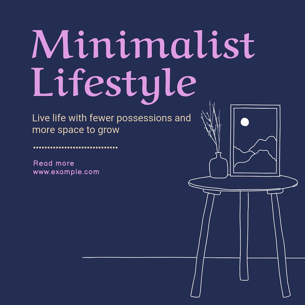 Minimalist lifestyle Instagram post template, editable text