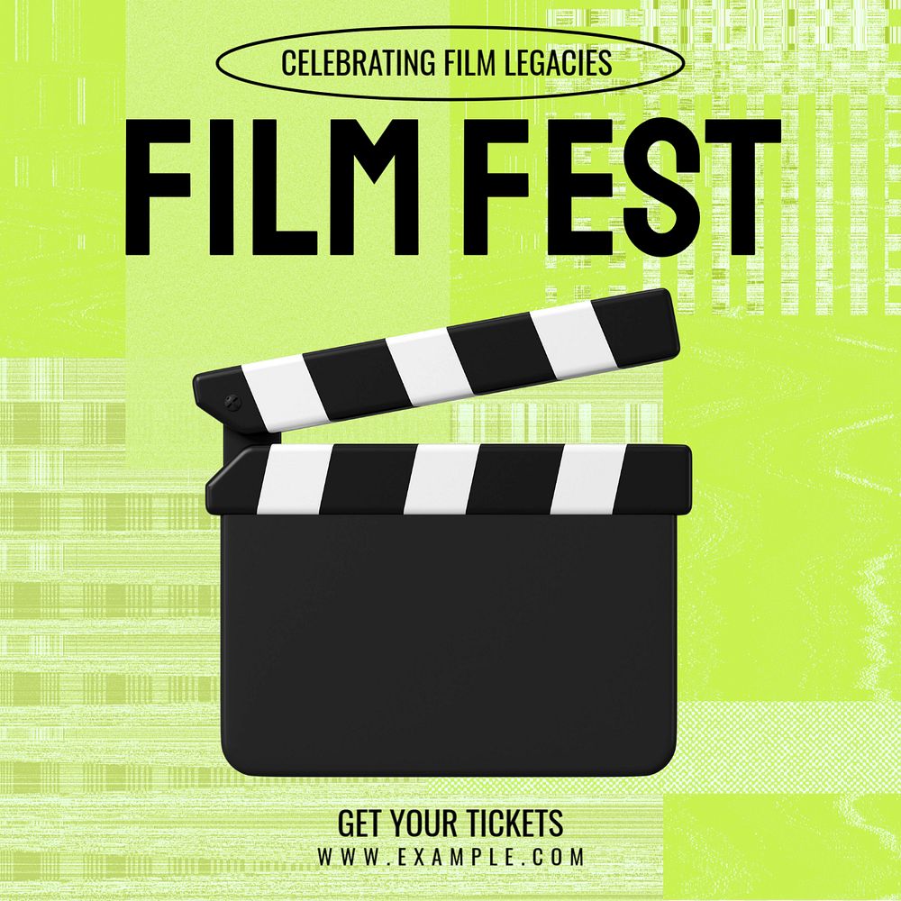 Film fest Instagram post template, editable text