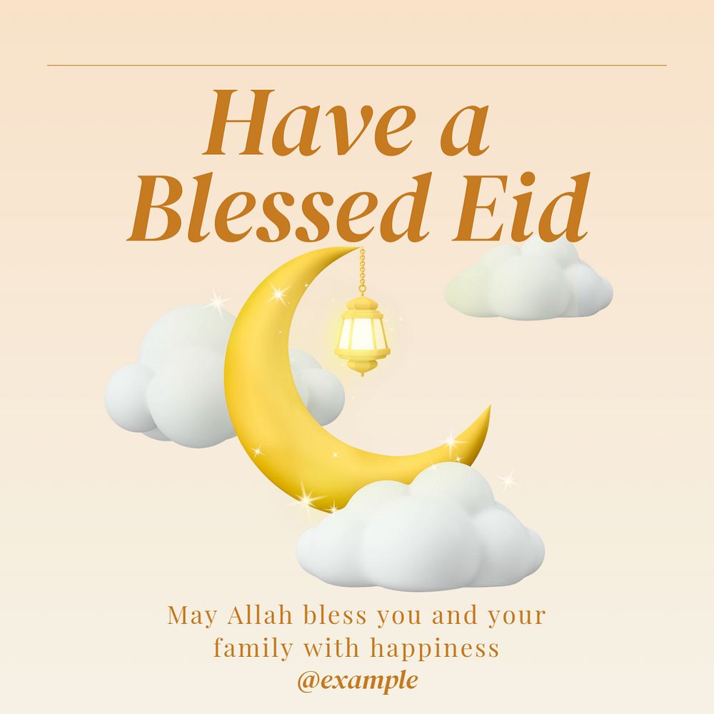 Have a blessed Eid Instagram post template, editable text