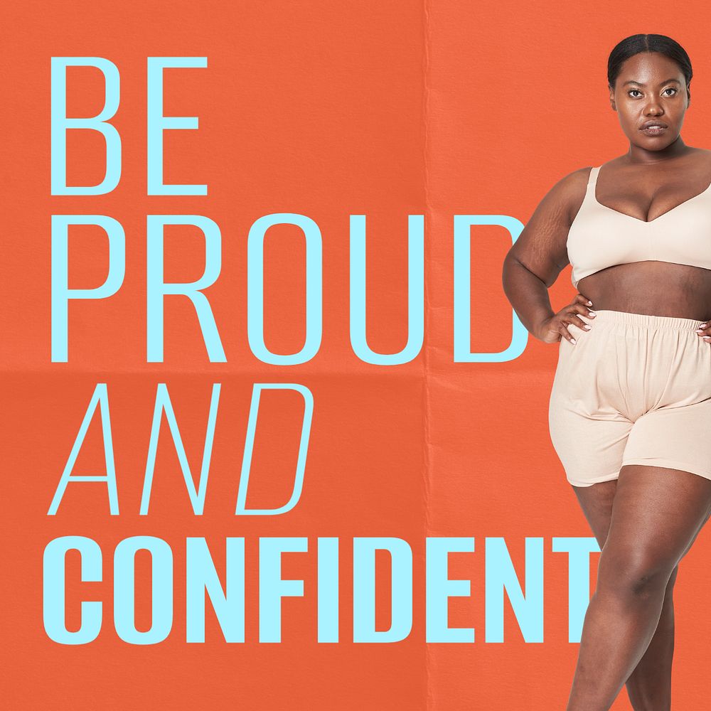 Be proud and confident Instagram post template, editable text