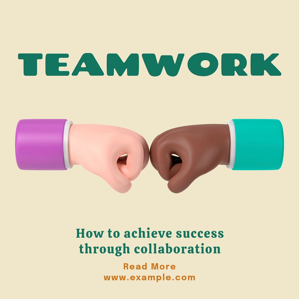 Teamwork Instagram post template, editable text