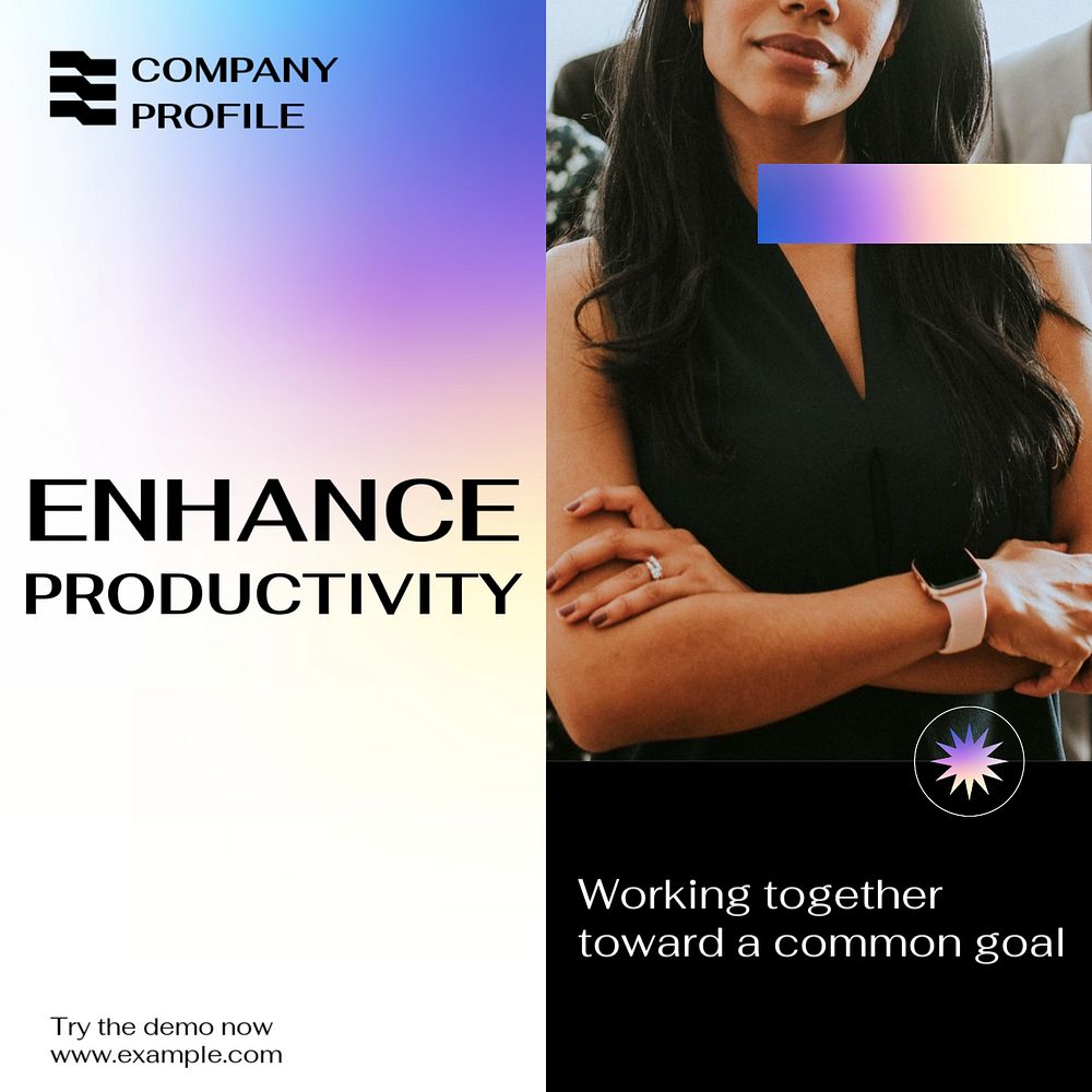 Enhance productivity Instagram post template, editable text