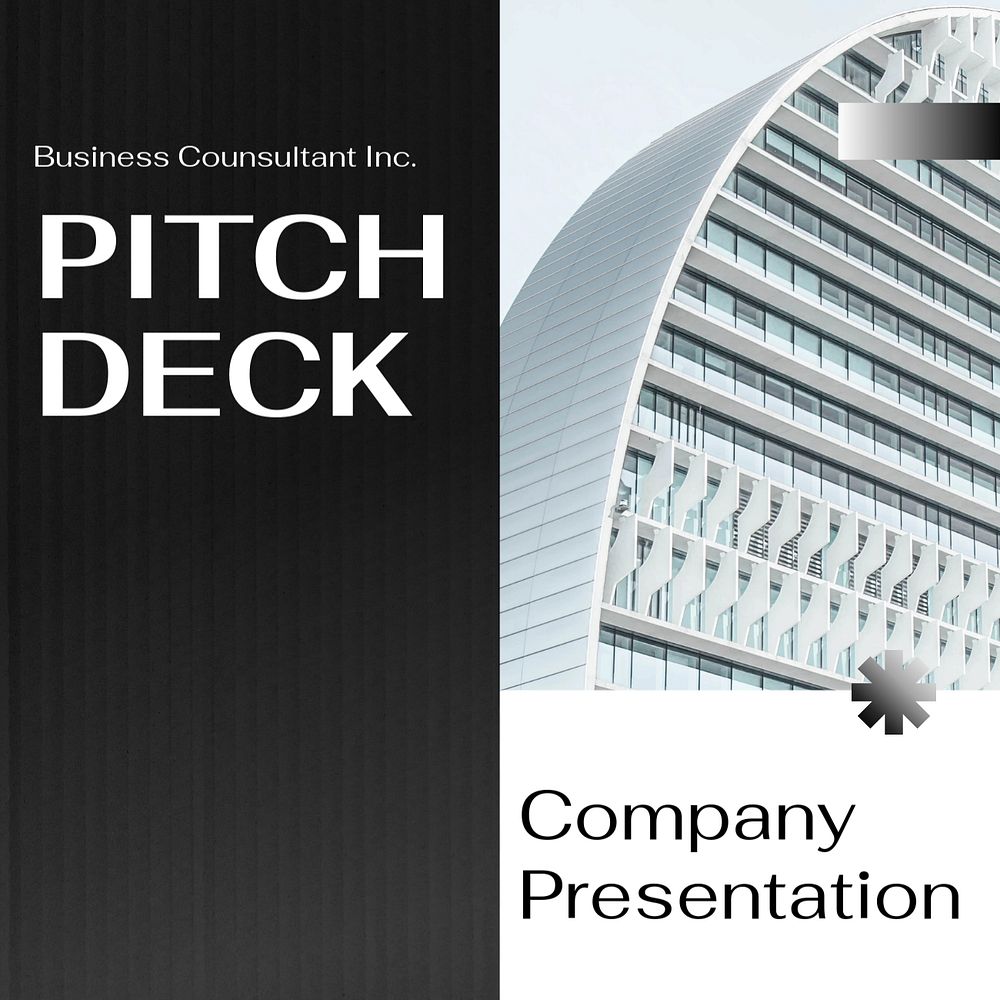 Pitch deck Facebook post template, editable design