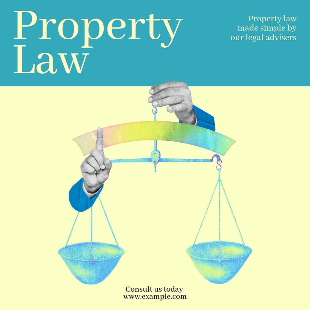 Property law Instagram post template, editable text