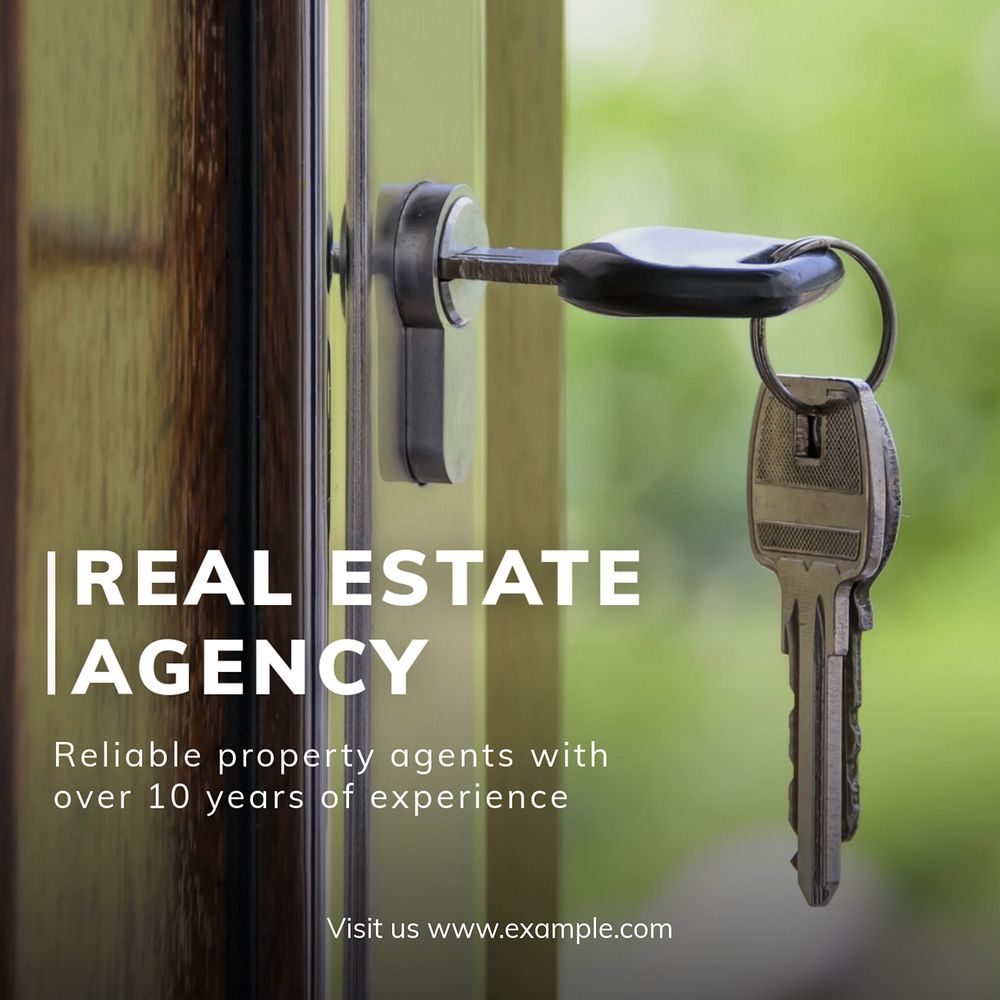 Real estate agency Instagram post template, editable text