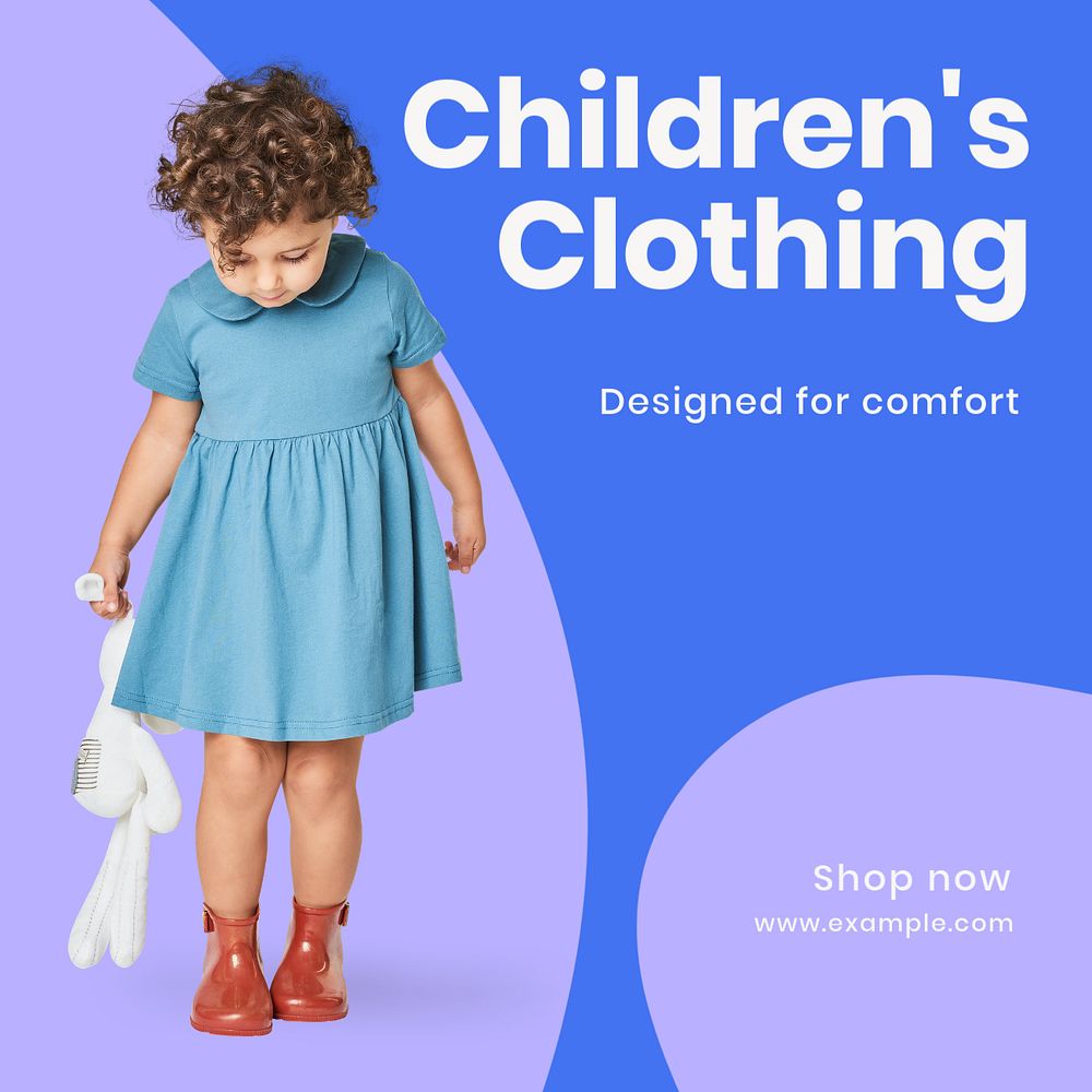 Children's clothing Instagram post template, editable text