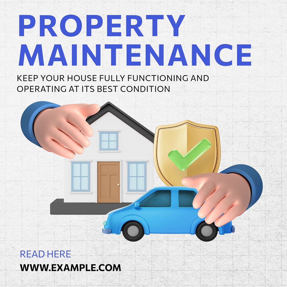 Property maintenance Instagram post template, editable text