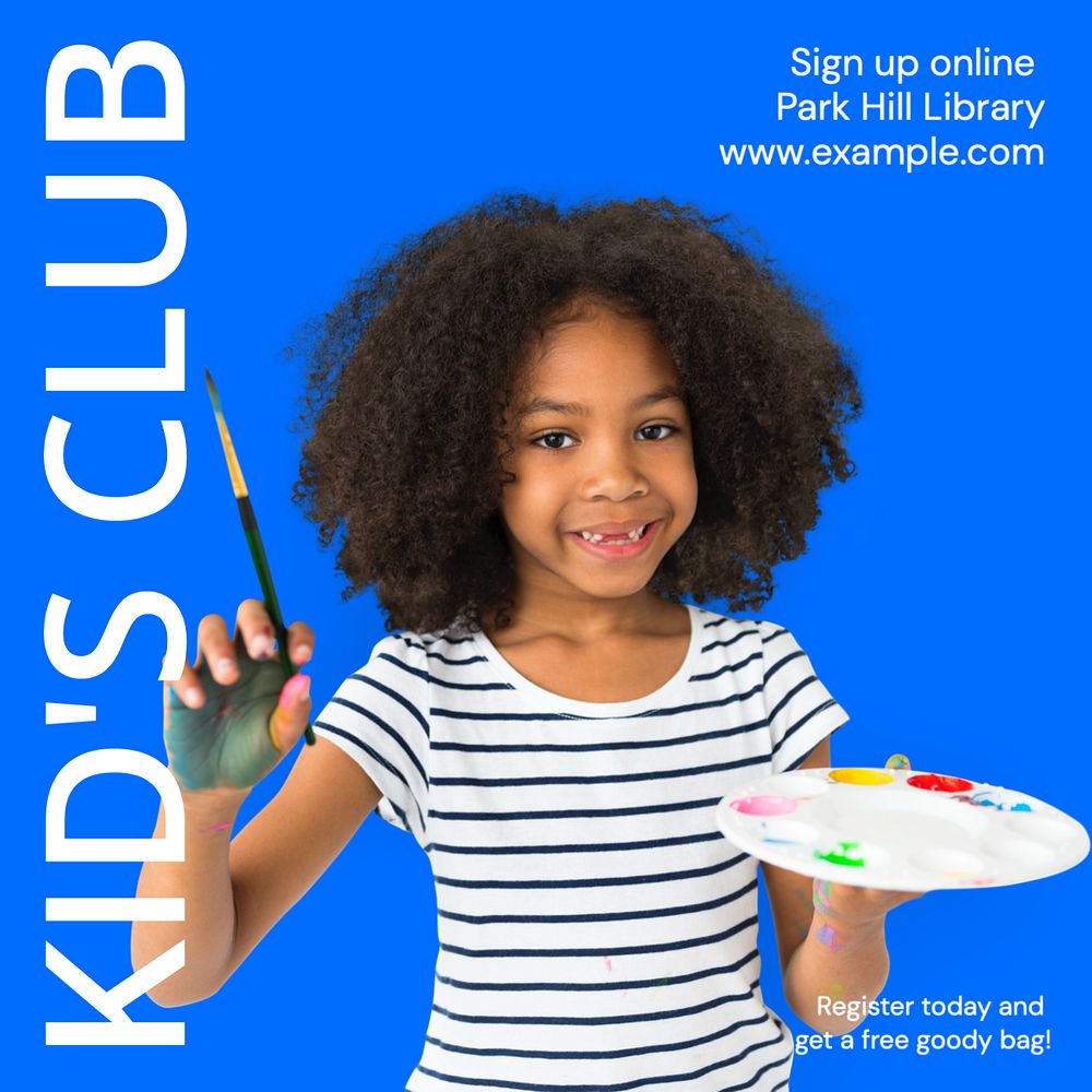Kid's club Instagram post template, Premium Editable Template rawpixel