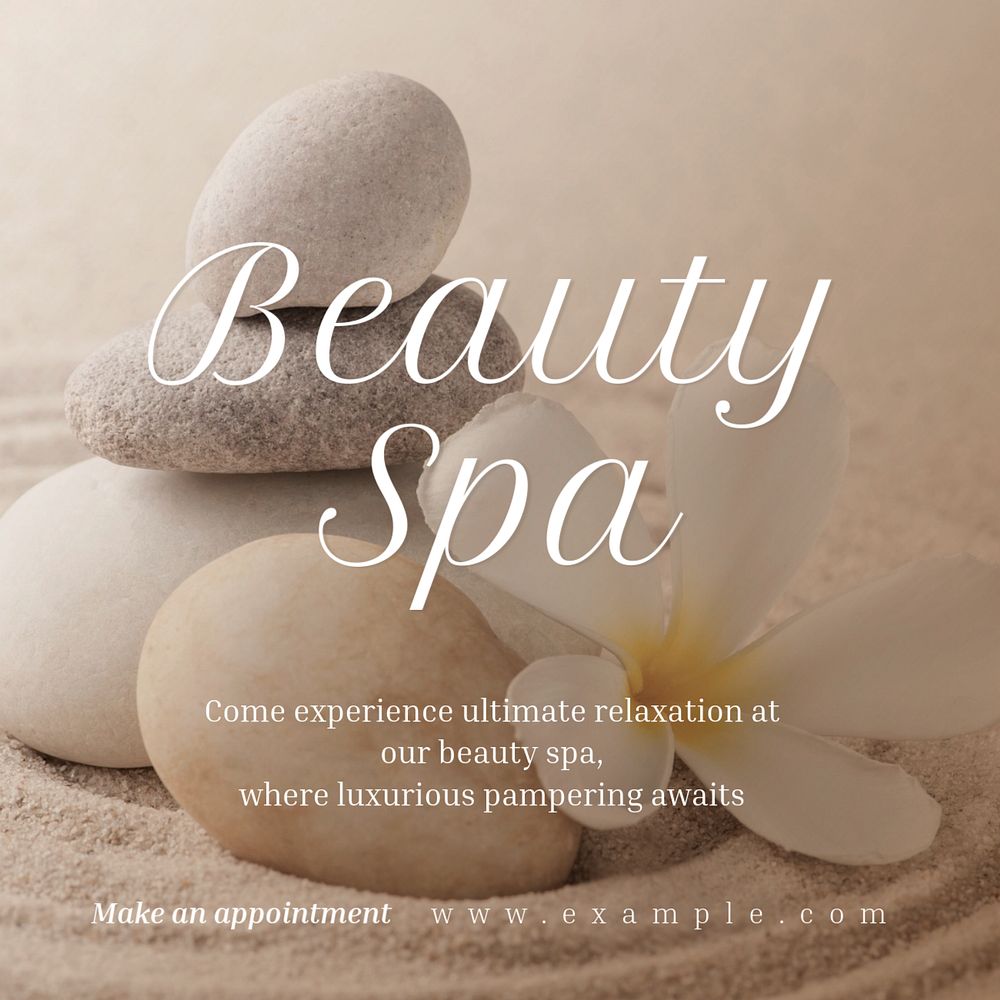 Beauty spa  Instagram post template, editable text