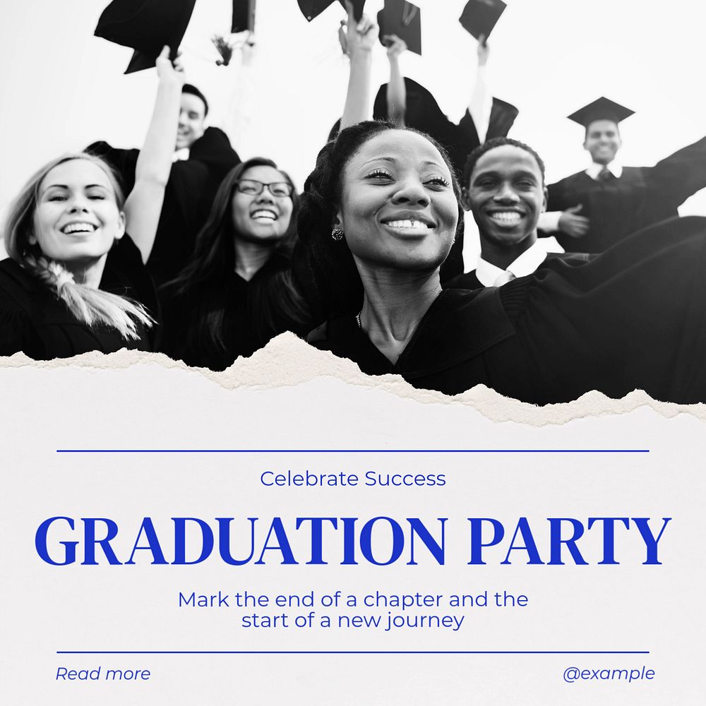 Graduation Instagram post template, editable text