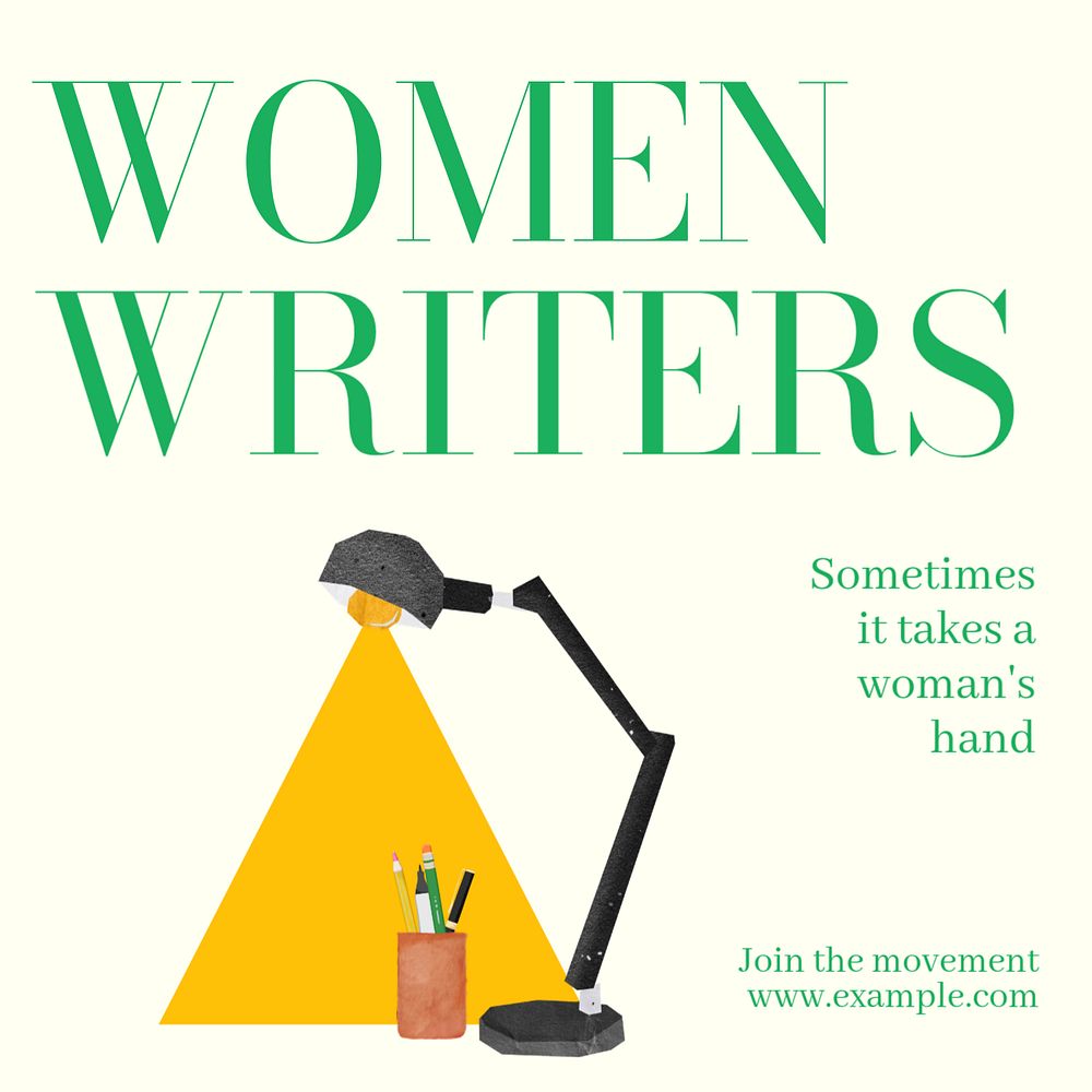 Women writers Instagram post template, editable text