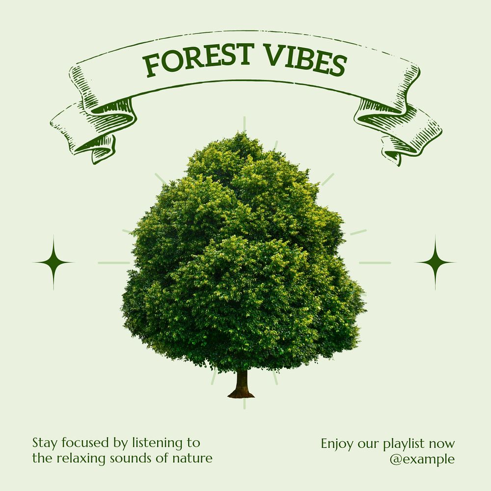 Forest vibes Instagram post template, editable text