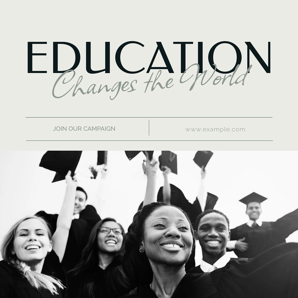 Education campaign Instagram post template, editable text