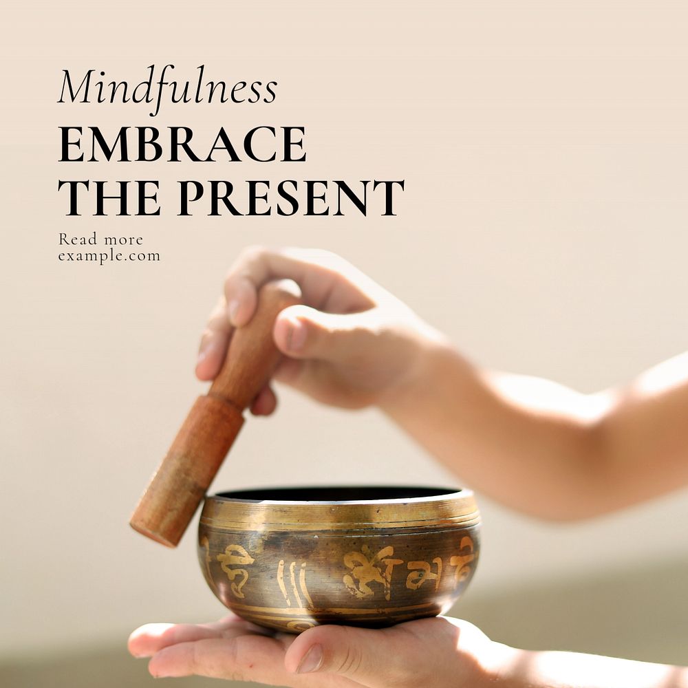 Mindfulness Instagram post template, editable text