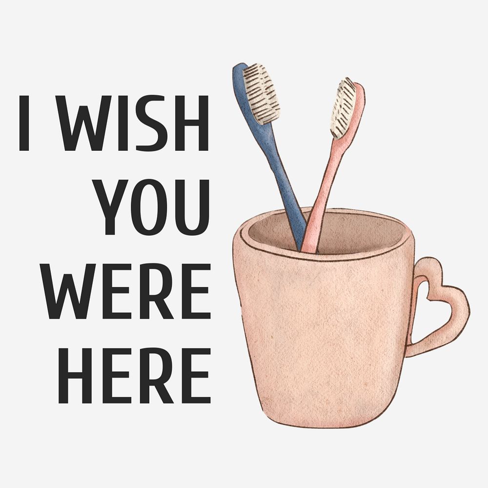 Wish you were here Instagram post template, editable text