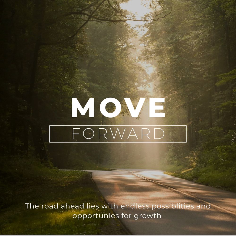 Move forward Instagram post template, editable text