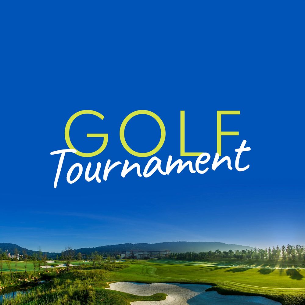 Golf tournament Instagram post template, editable text