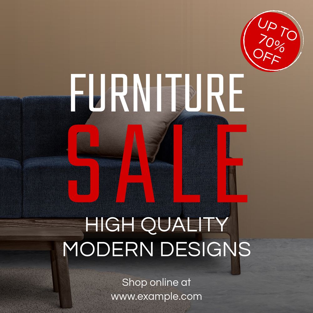 Furniture sale Instagram post template, editable text