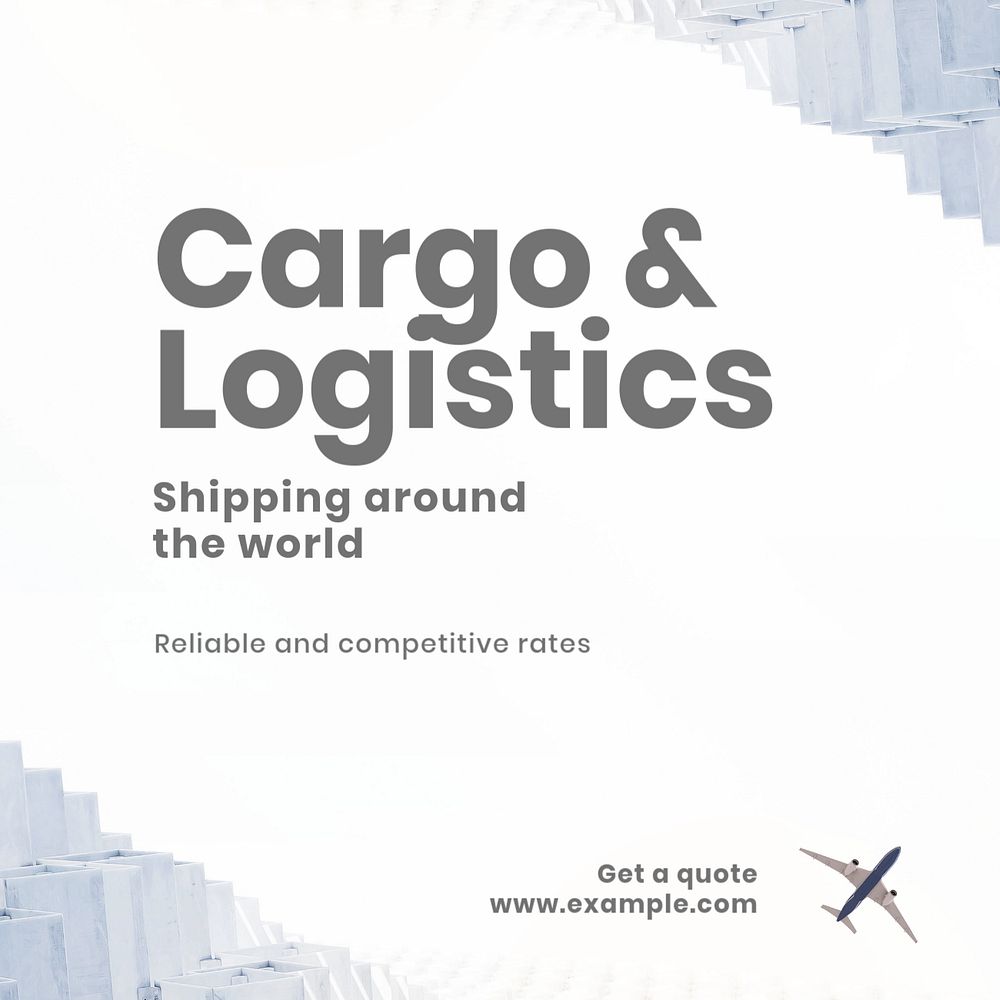 Cargo & logistics Instagram post template, editable text