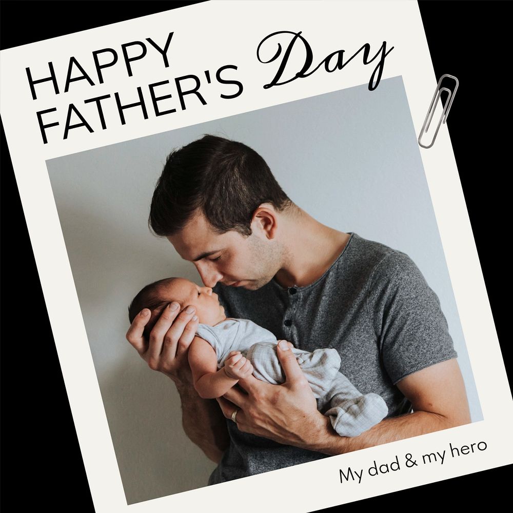 Happy father's day Instagram post template, editable text