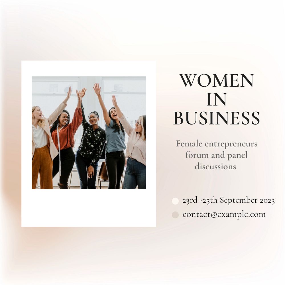 Woman in business Instagram post template, editable text