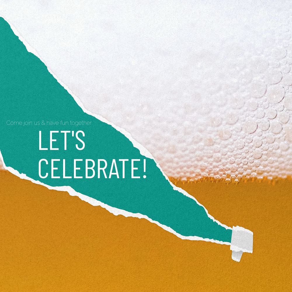 Let's celebrate! Instagram post template, editable text