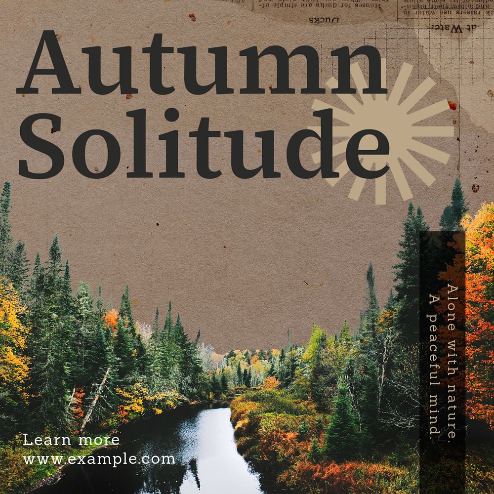 Autumn Instagram post template, editable text