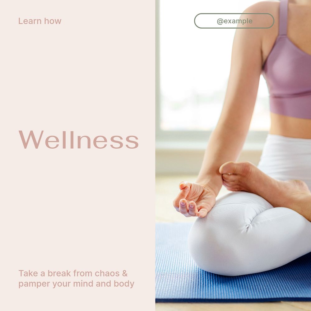 Wellness Instagram post template, editable text