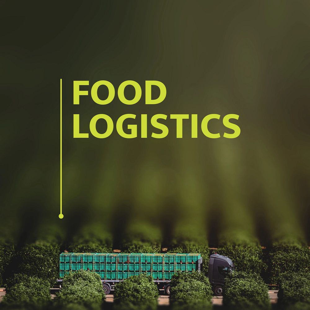 Food logistics Instagram post template, editable text