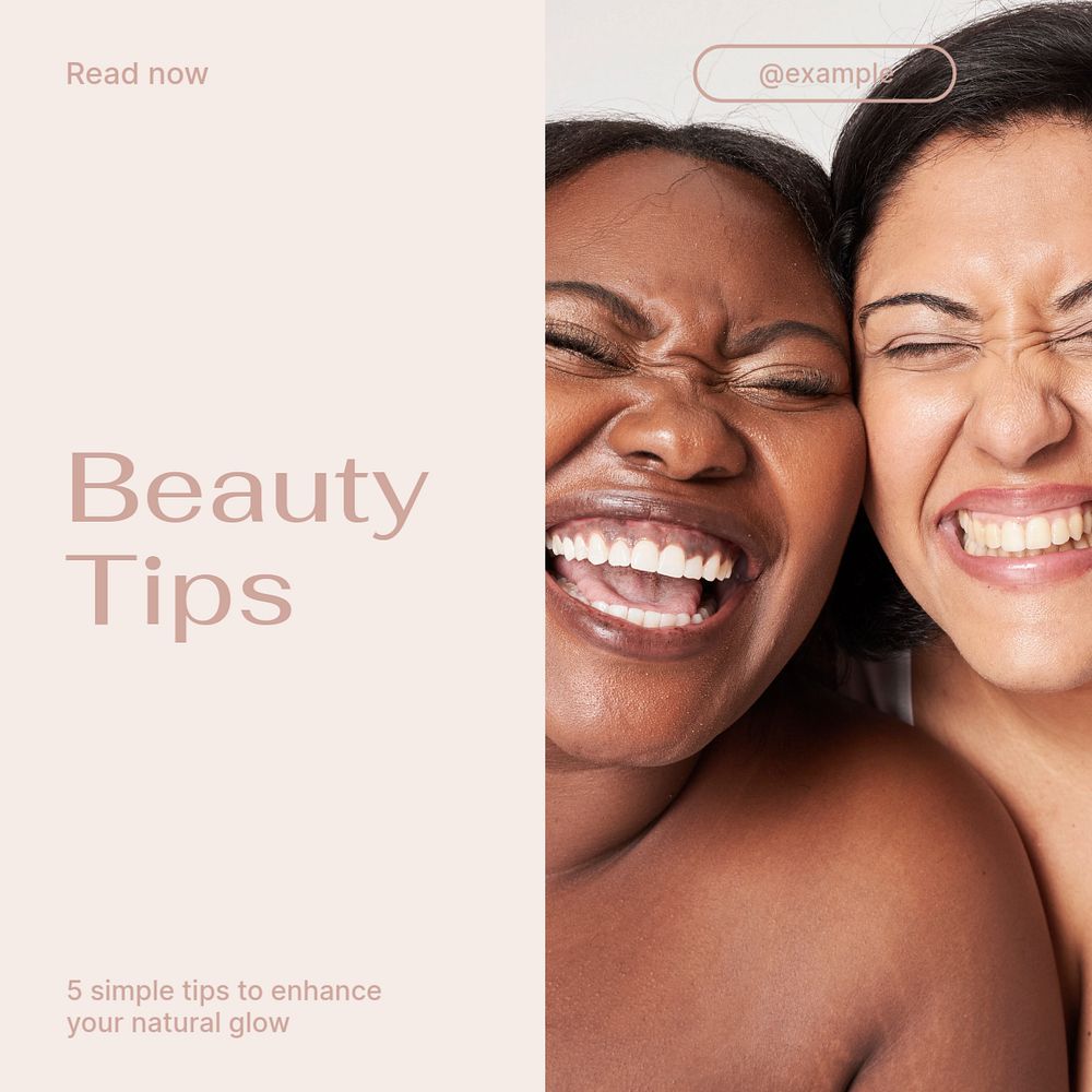 Beauty tips Instagram post template, editable text