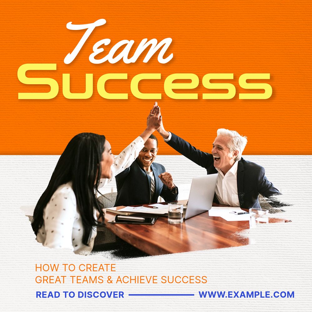 Team success Instagram post template, editable text