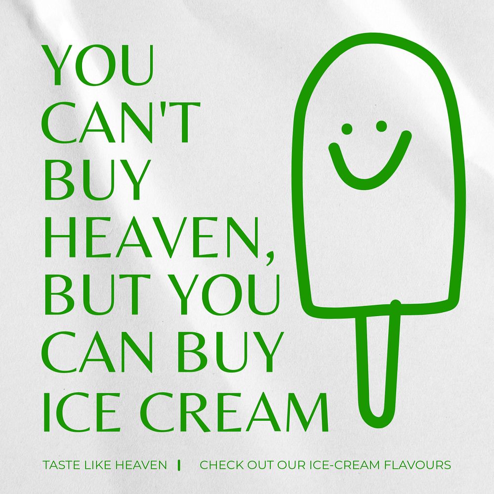 Ice-cream shop Instagram post template, editable text