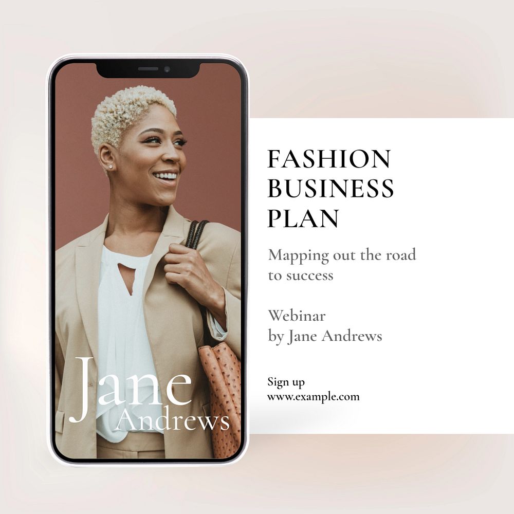 Fashion business plan Instagram post template, editable text