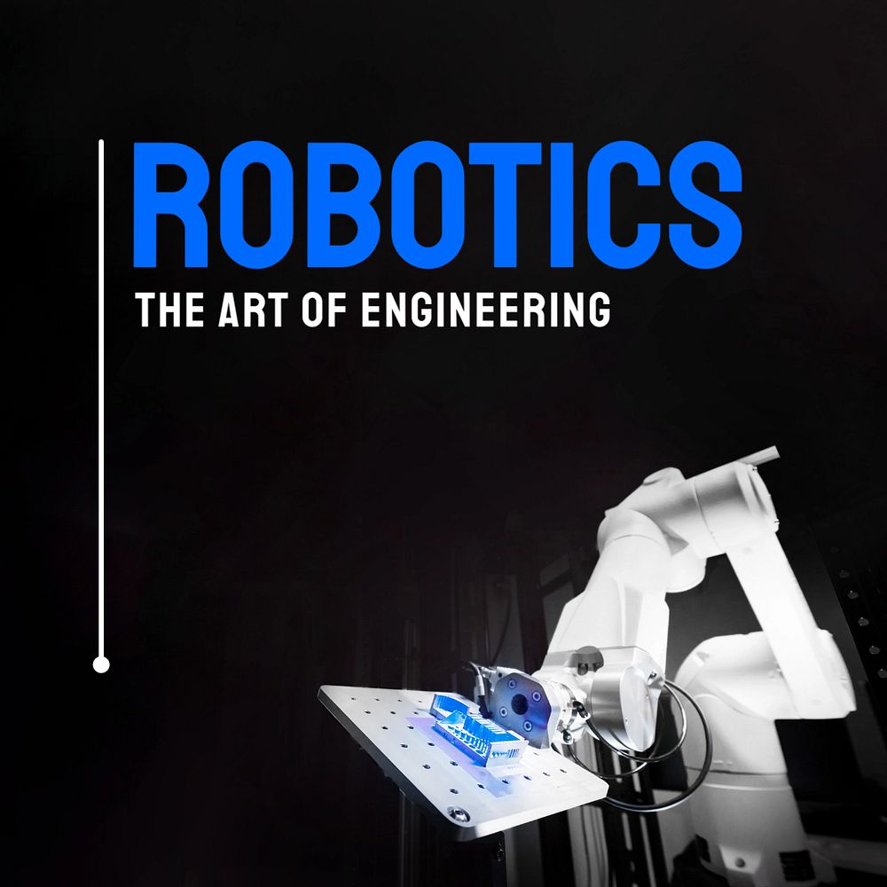 Robotics Instagram post template, editable text