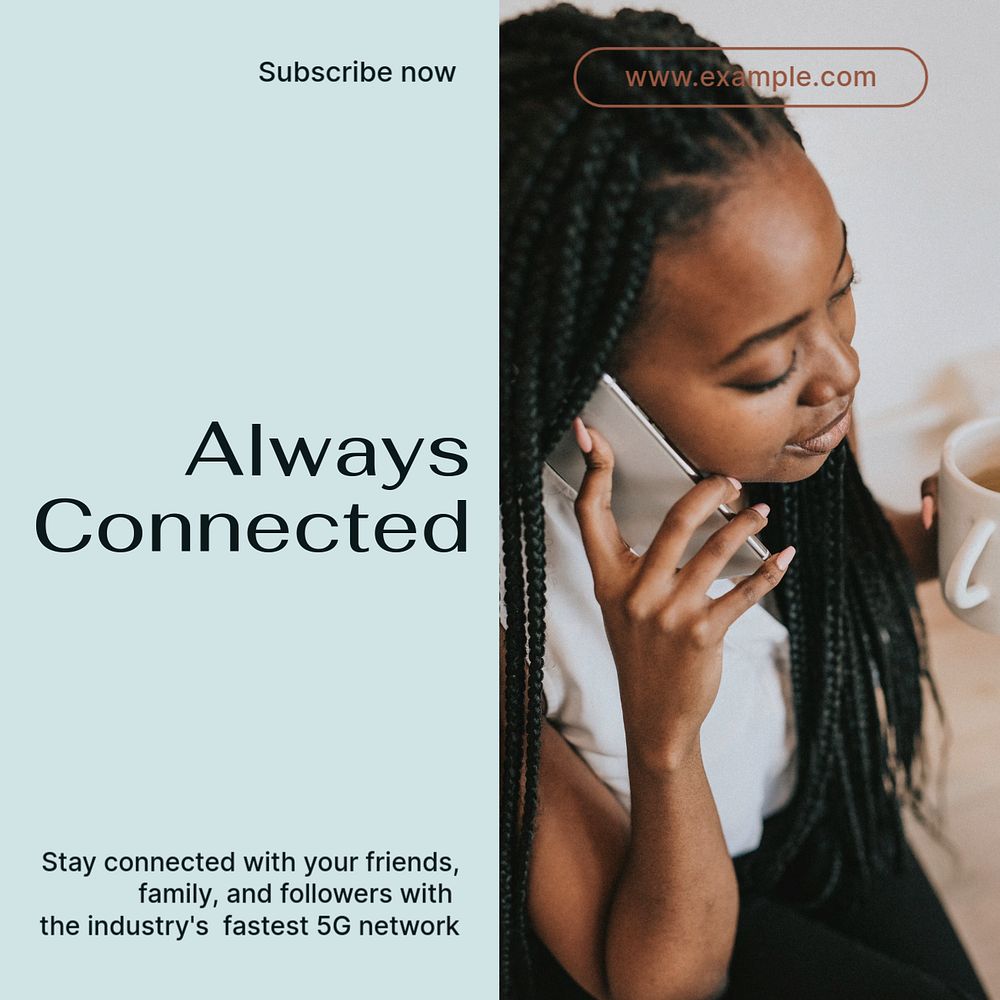 Always connected Instagram post template, editable text