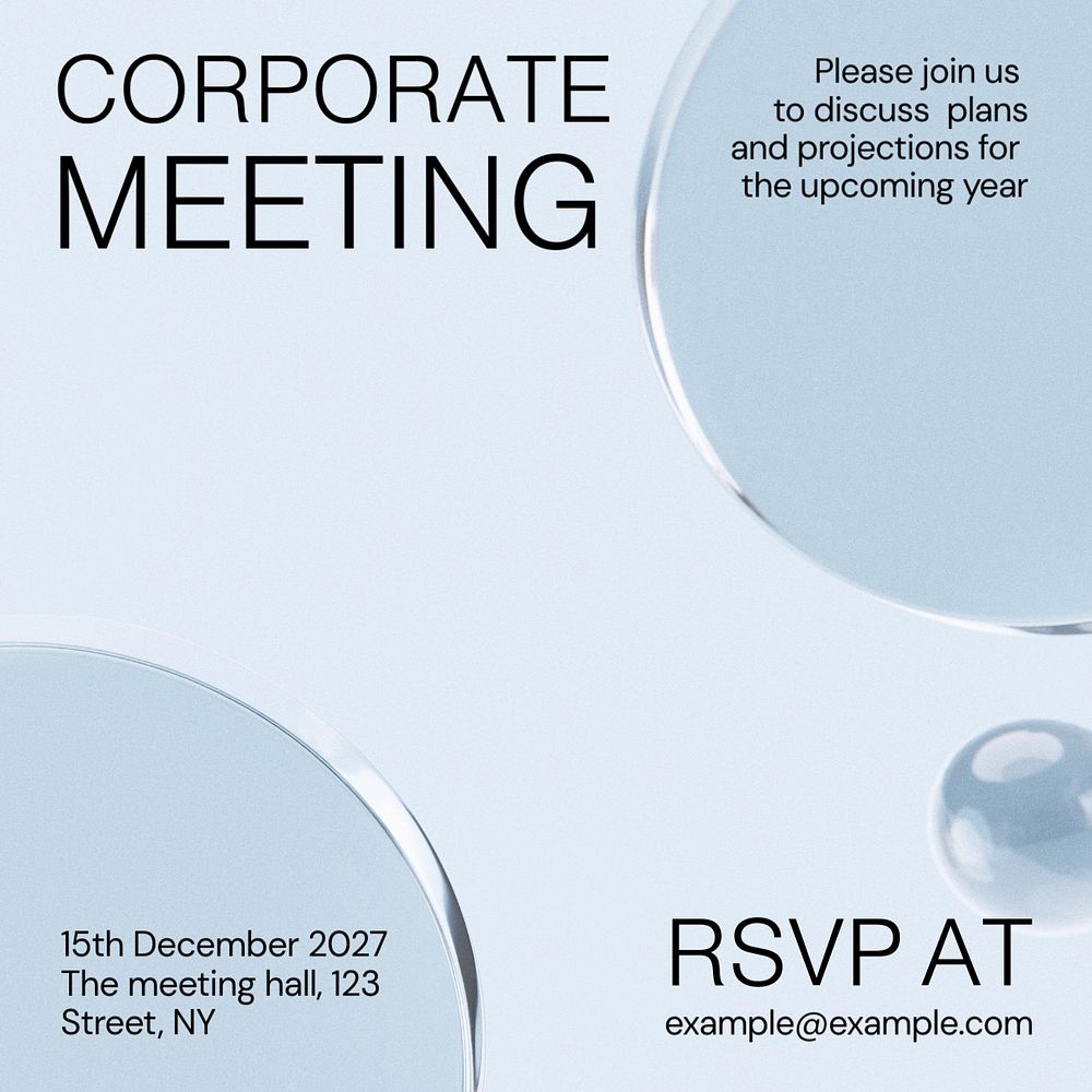 Corporate meeting Instagram post template, editable text