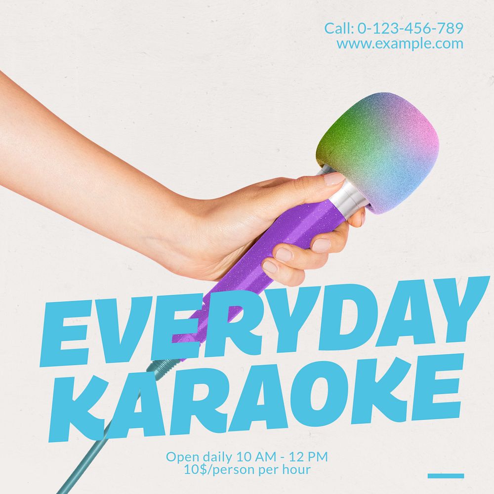 Karaoke Instagram post template, editable text